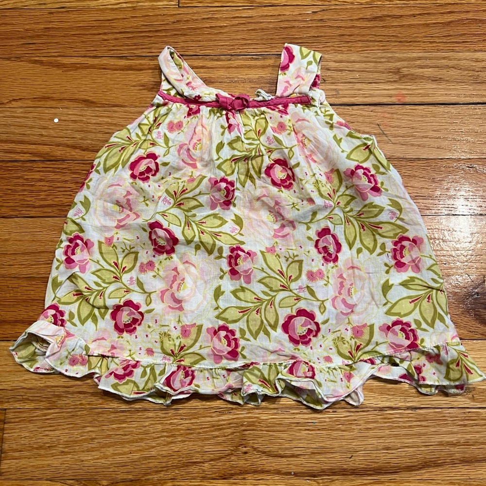 RARE Kenzo Designer brand pink and green floral pattern sleeveless blouse